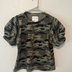Velvet by Graham & Spencer Camouflage Knit Top